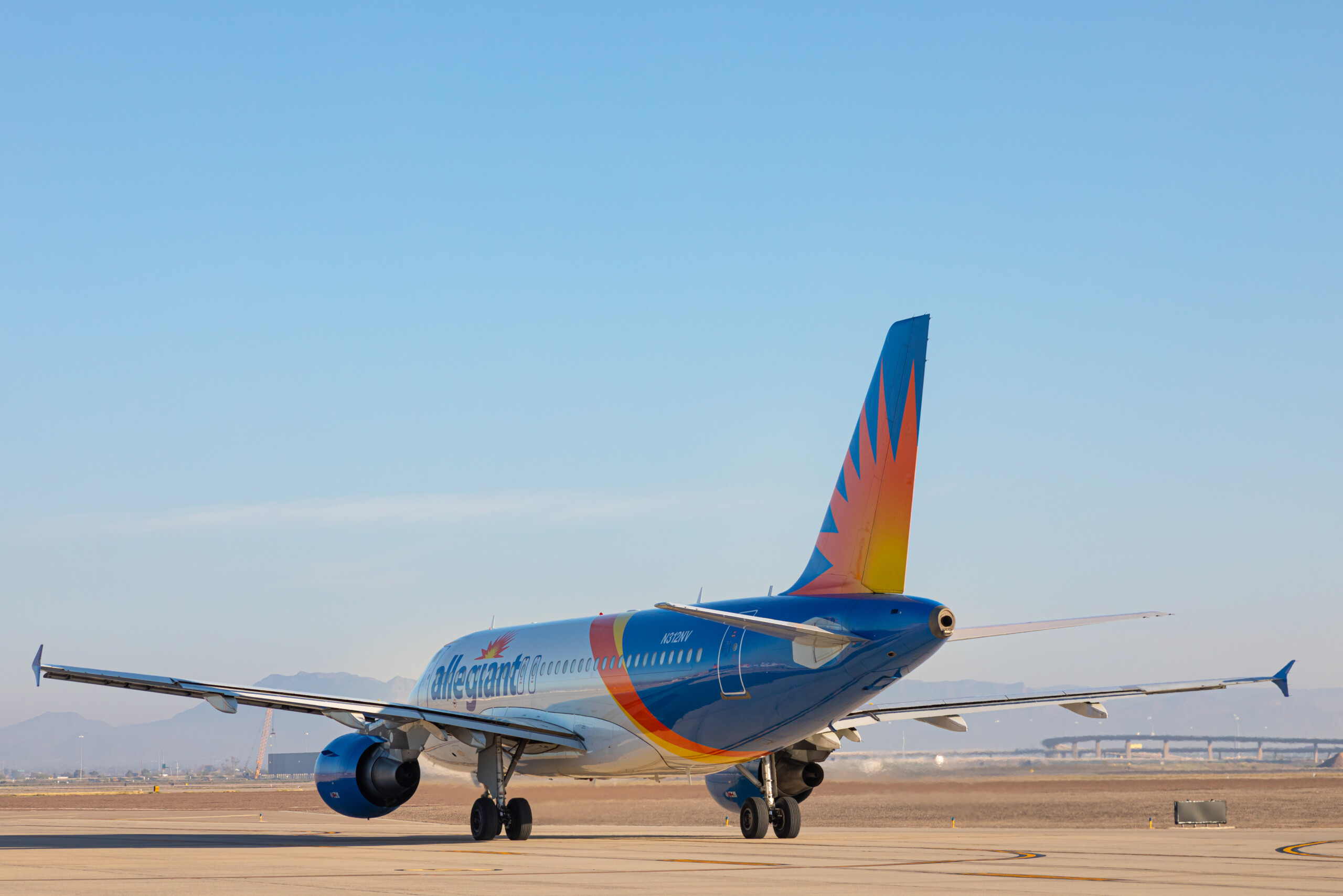 Allegiant Airbus taxiing on the airfield