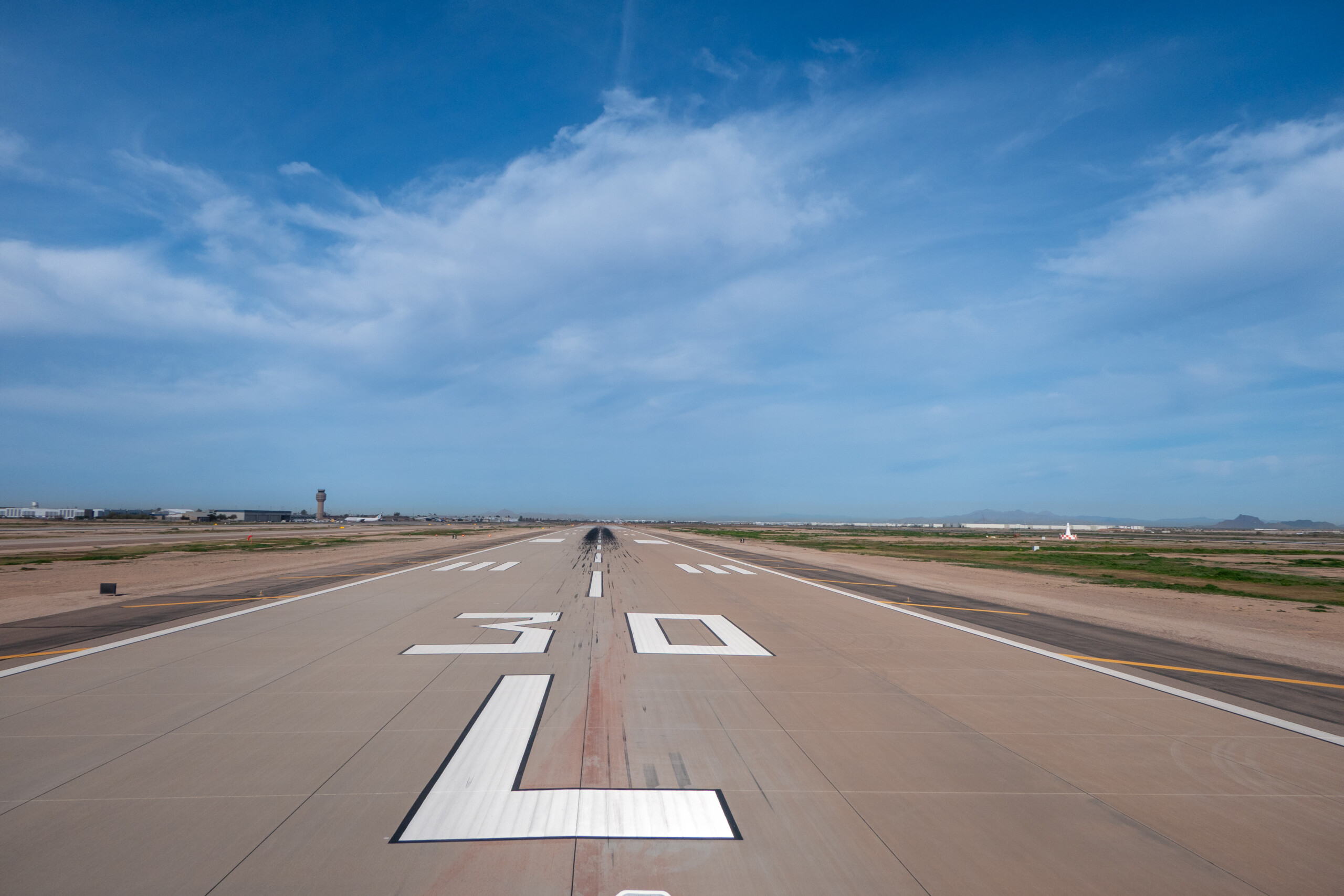 Runway centerline and threshold markings